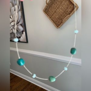 Silpada Turquoise and jade bead wire necklace 16" Long